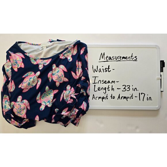 Simply Southern Women's S Sea Turtle Dress Ruffled Sleeves Navy Pink Small - Picture 4 of 7